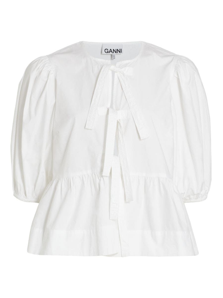 Cotton Poplin Peplum Blouse | Saks Fifth Avenue