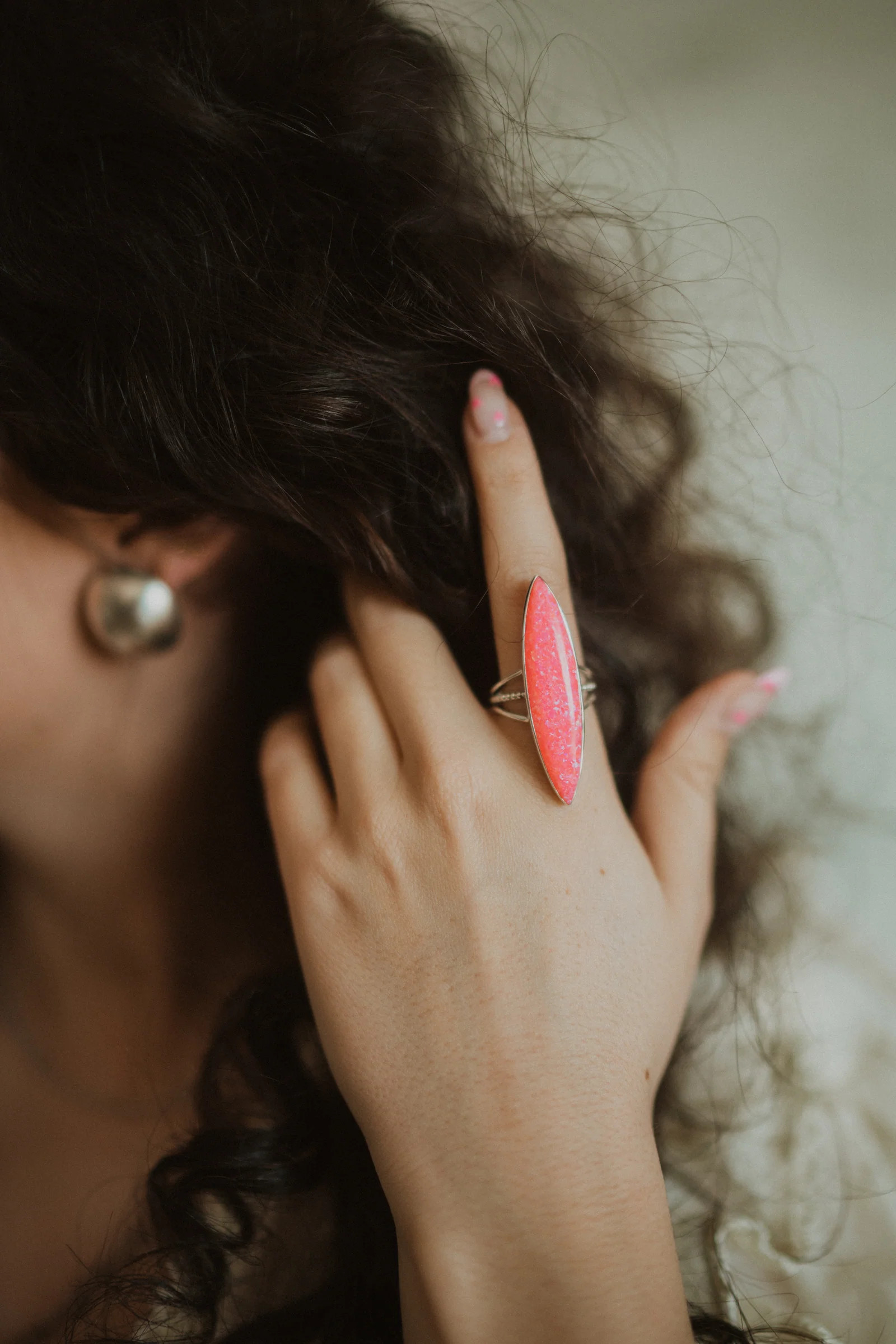 Poppy Ring | Pink Opal | Goldie Lew Jewelry