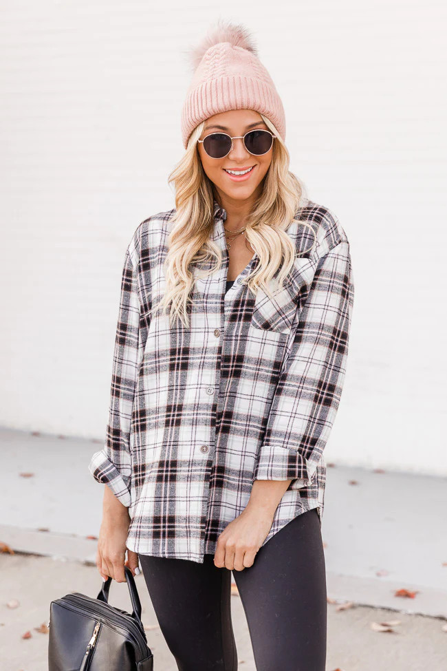 Steps Away Black/Pink/Green Plaid Button Up Blouse FINAL SALE | Pink Lily