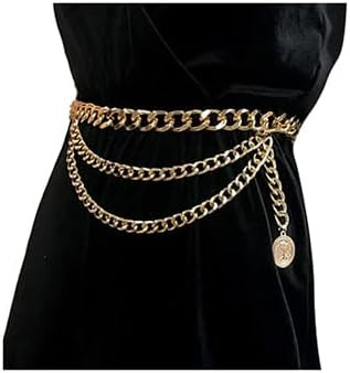 JWICOS Gold Bohemian Layered Waist Chain Belly Chain Belt with Coin Punk Chunky Body Chain for Wo... | Amazon (US)