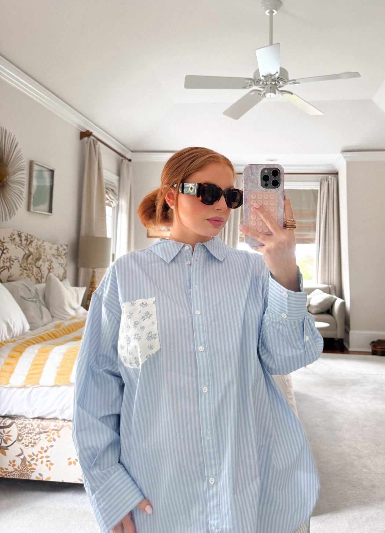 Hydrangeas button down 🩵