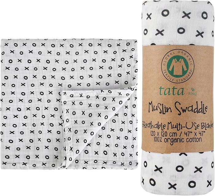 \u00ae Muslin Baby Blankets | Swaddle for Newborns | 100% Organic Cotton Gauze Receiving Blanket ... | Amazon (US)