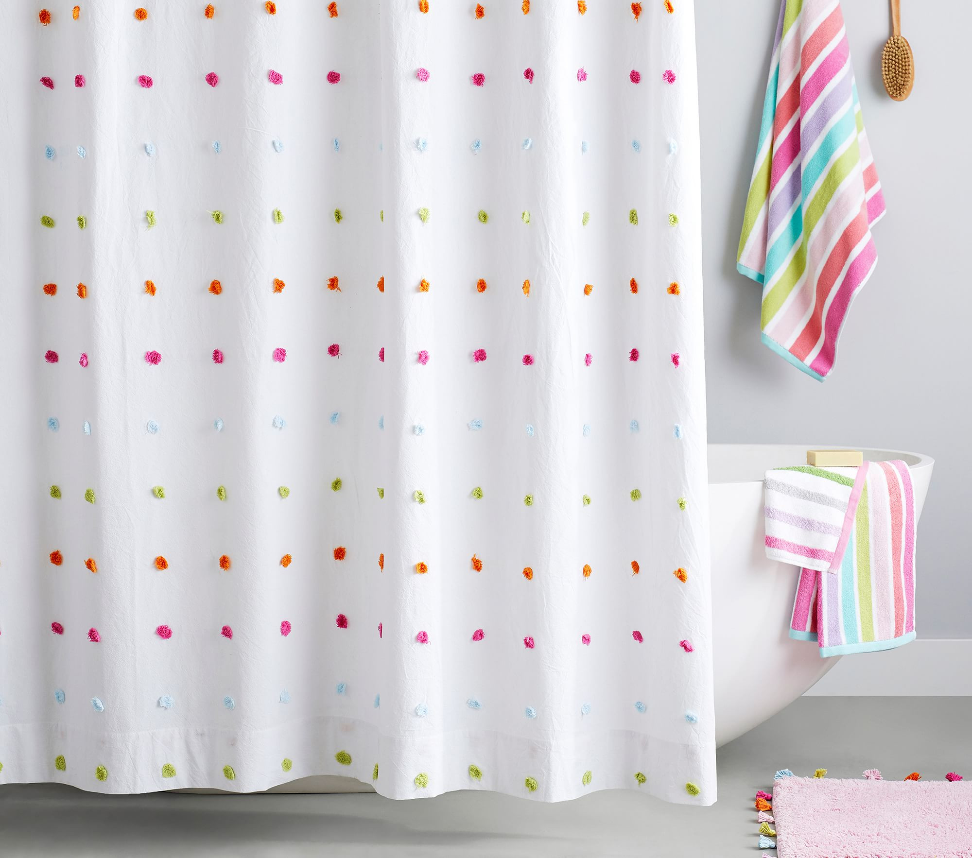Tufted Dot Shower Curtain | Pottery Barn Kids