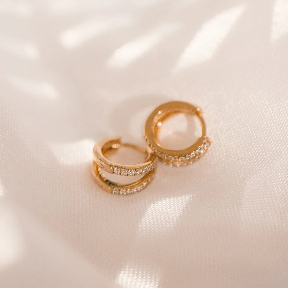 CZ Split Huggie Hoop Earrings | Made by Mary (US)