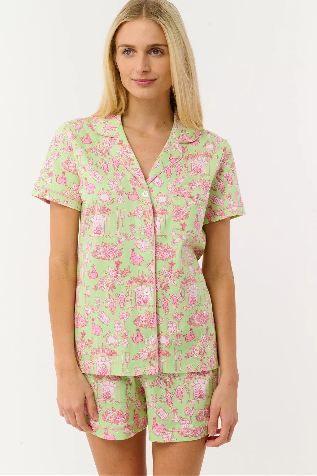 Party Toile Polo Pajamas | Roller Rabbit