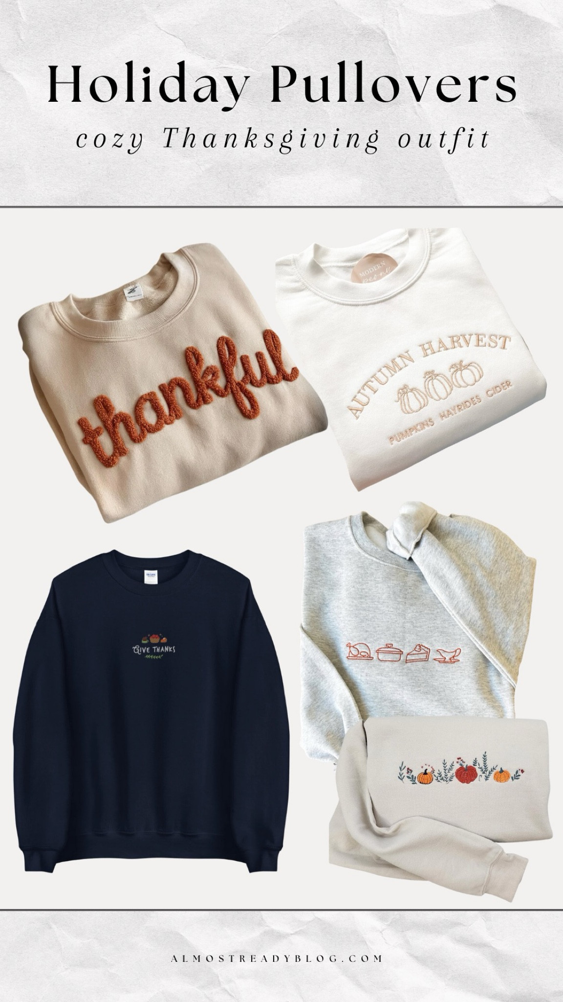 Thanksgiving comfy pullovers! For that afternoon nap or a crazy thanksgiving in! 

#LTKFindsUnder50 #LTKStyleTip #LTKHoliday