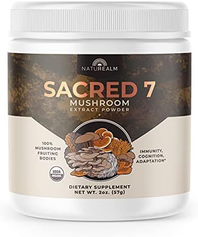 Sacred 7 Mushroom Extract Powder - USDA Organic - Lion's Mane, Reishi, Cordyceps, Maitake, Shiita... | Amazon (US)