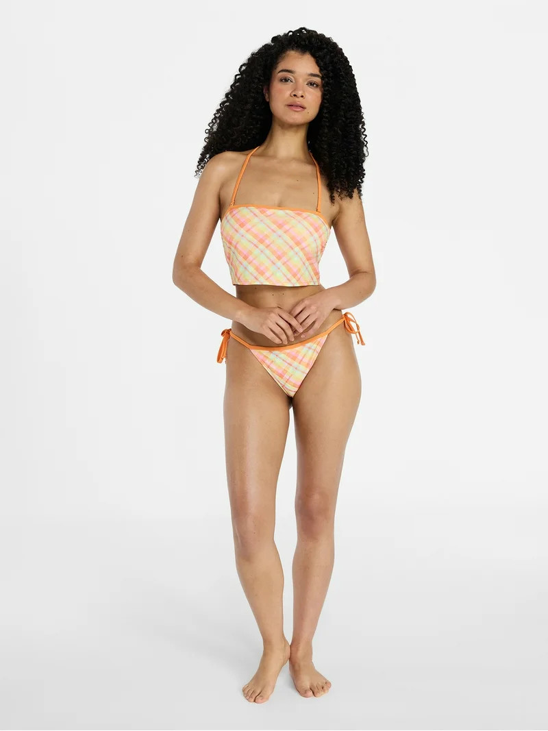 No Boundaries Plaid Print Tankini Swim Top, Women’s XXS-XXL | Walmart (US)