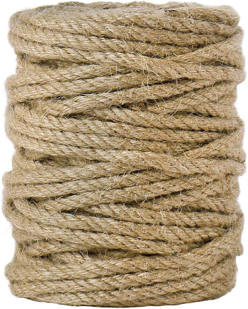 Tenn Well 5mm Jute Rope, 100 Feet 4Ply Twisted Heavy Duty and Thick Twine Rope for Gardening, Cra... | Amazon (US)