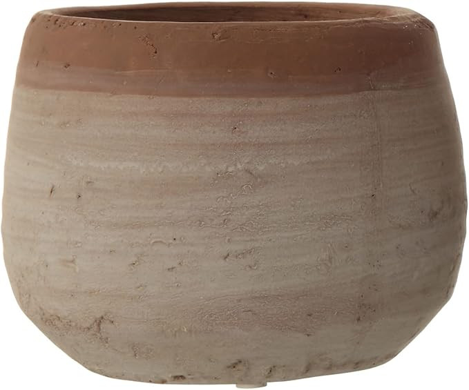 Creative Co-Op Small Orange & Whitewashed Terracotta Planter, 5 Inch High, Orange | Amazon (US)