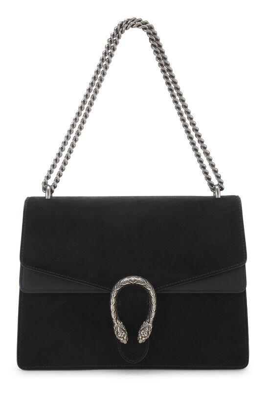 Pre-Owned Black Suede Dionysus Shoulder Bag Medium QFB1I273K7003 | What Goes Around Comes Around