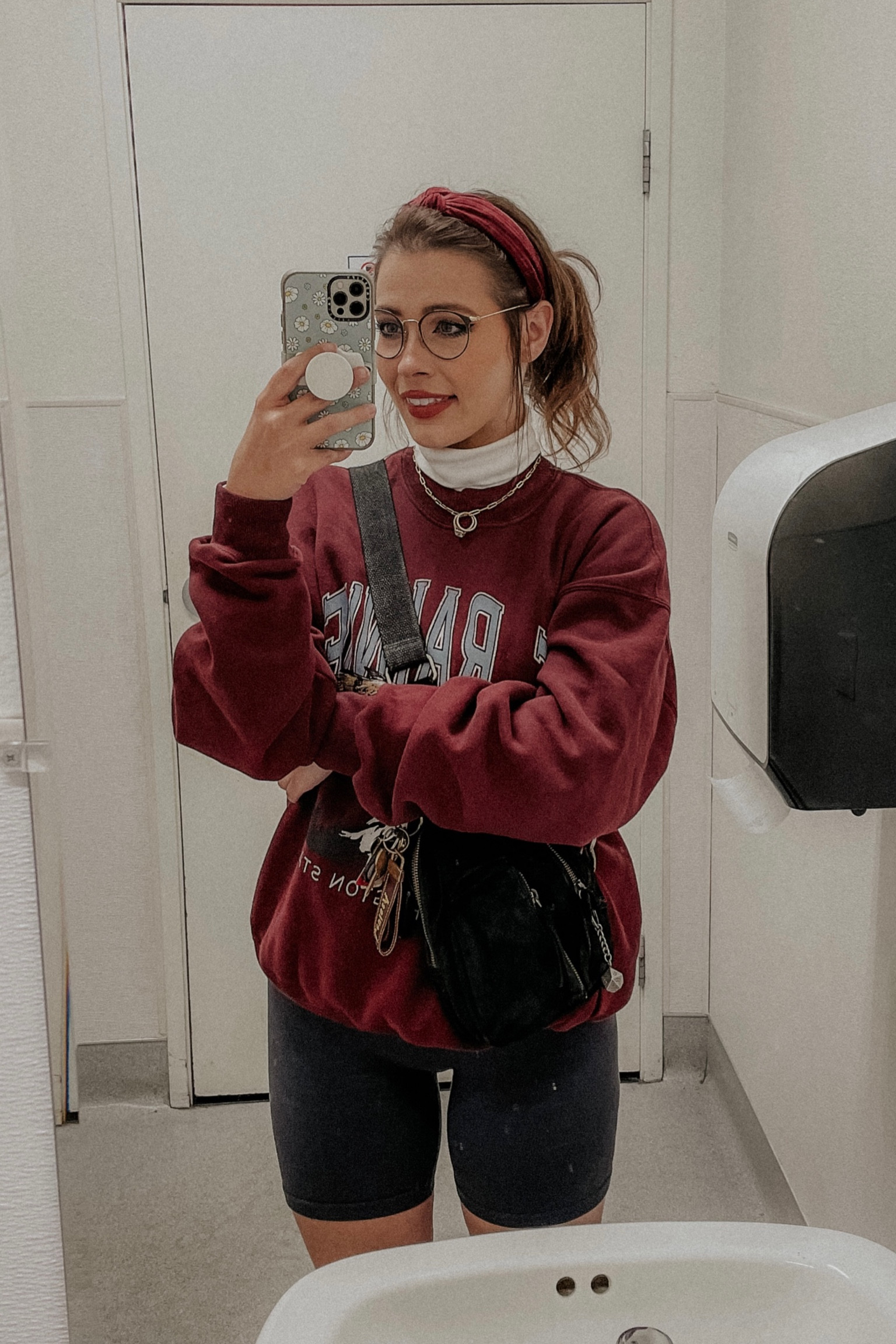 Another naturally oversized jumper on sale and staple sweatshirt for me!! I layered this one with a white ribbed turtleneck underneath for extra warmth and then ribbed biker shorts, a matching headband, and of course my gold jewelry. (:

Top: Small (but I normally choose medium for overdosing, so this is definitely a true to size oversized fit)

#LTKsalealert #LTKCyberweek #LTKstyletip