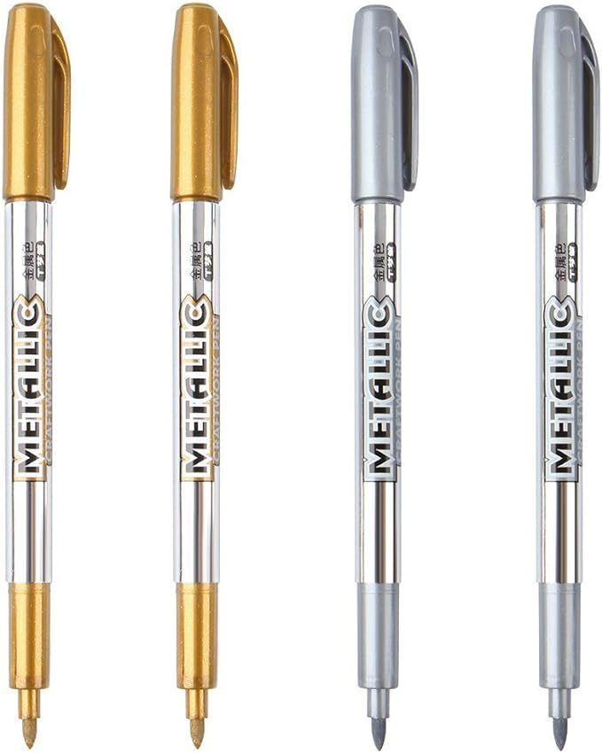 Dyvicl Premium Metallic Markers Pens - Silver and Gold Paint Pens for Black Paper, Glass, Rock Pa... | Amazon (US)