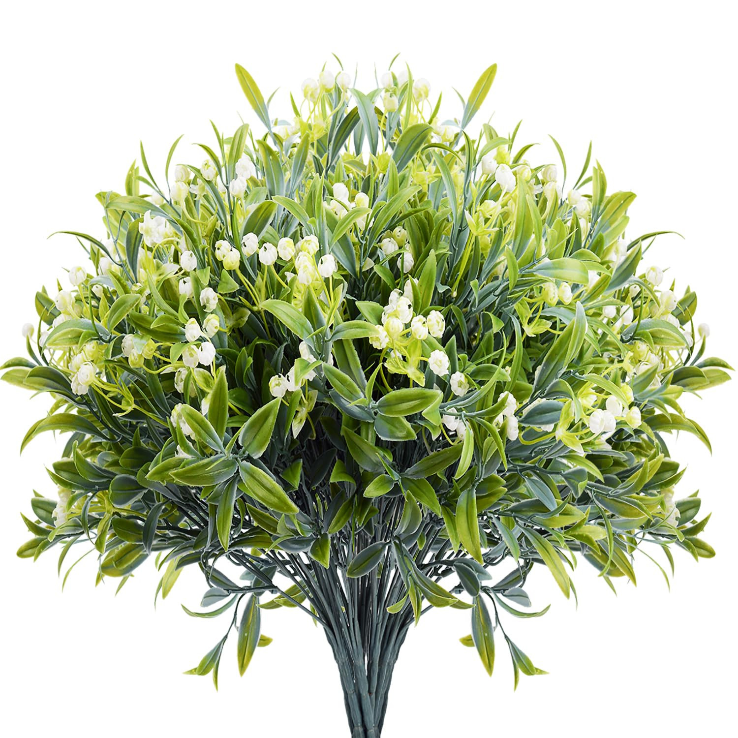 12 Pcs Artificial Plants & Flowers for Outdoors White Fake Outdoor Flowers UV Resistant for Home ... | Amazon (US)