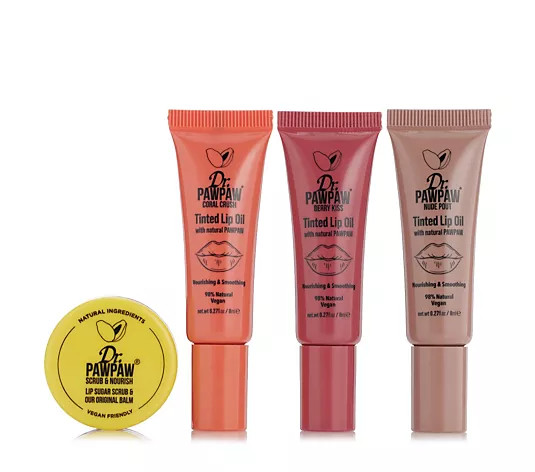 Dr Paw Paw Lip Oil Trio and Scrub - QVC UK | QVC UK