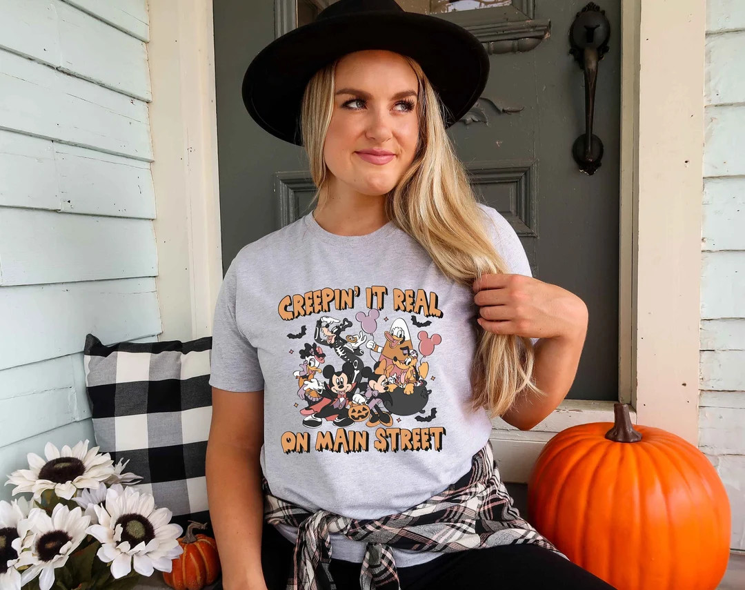 Mickey and Friends Creepin' It Real on Main Street Shirt - Etsy | Etsy (US)