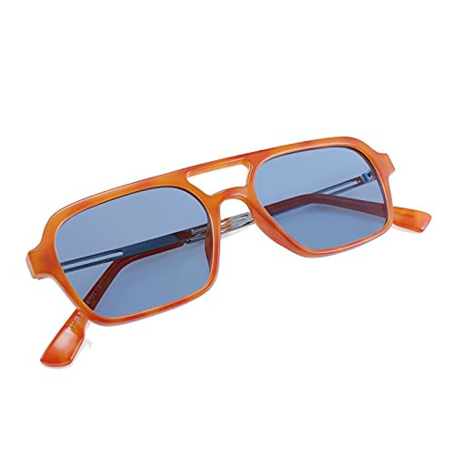 FEISEDY Vintage Square 70s Flat Aviator Sunglasses Women Men Metal Design Shades B2752 | Amazon (US)