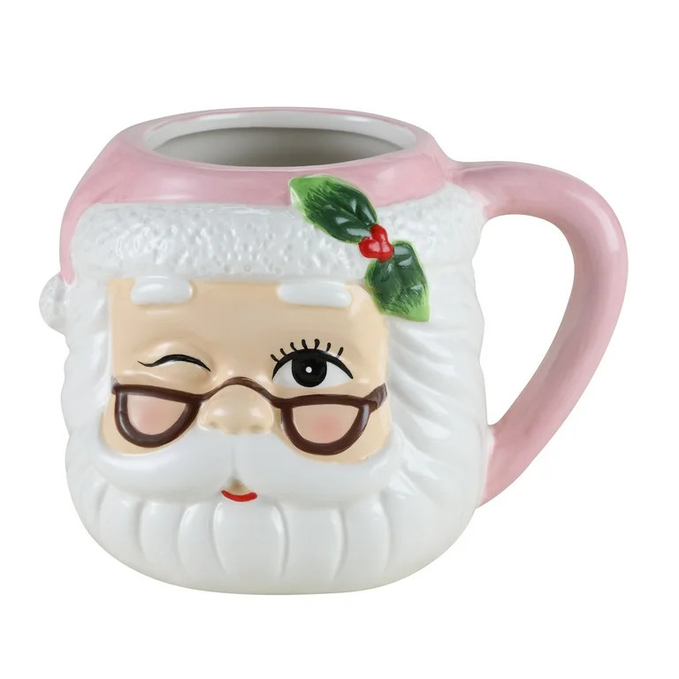 Mr. Christmas 23-ounce Santa Mug, Pink | Walmart (US)