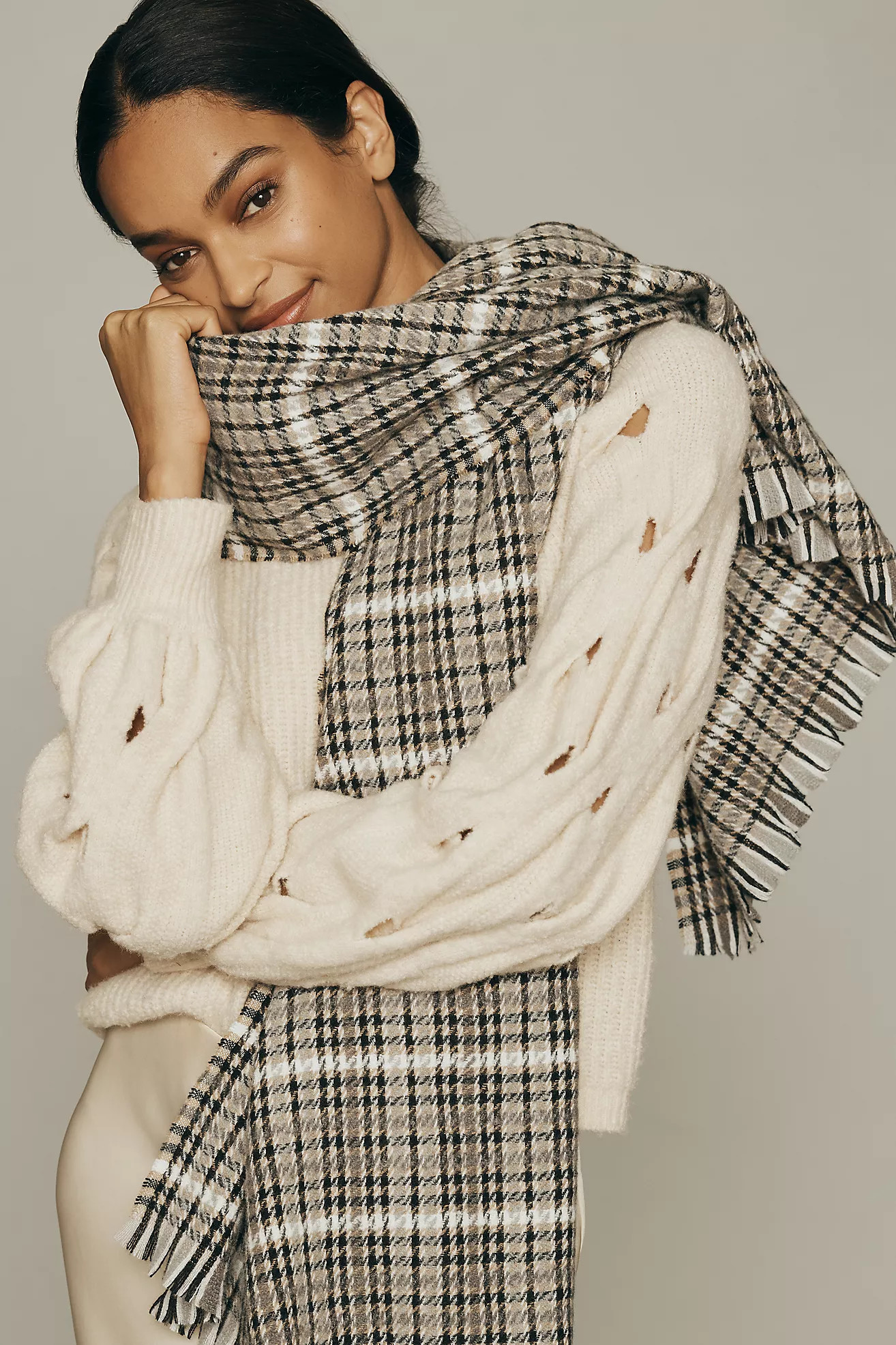 Maeve Heritage Houndstooth Scarf | Anthropologie (US)