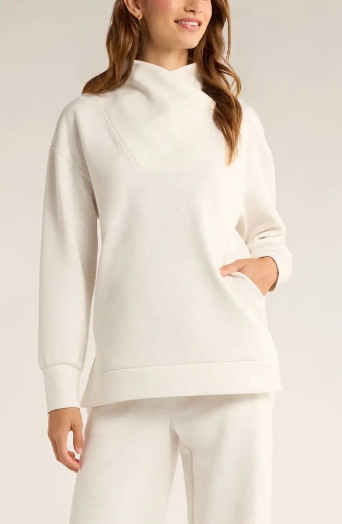 Cozy Scuba Knit Mock Neck Tunic | Nordstrom
