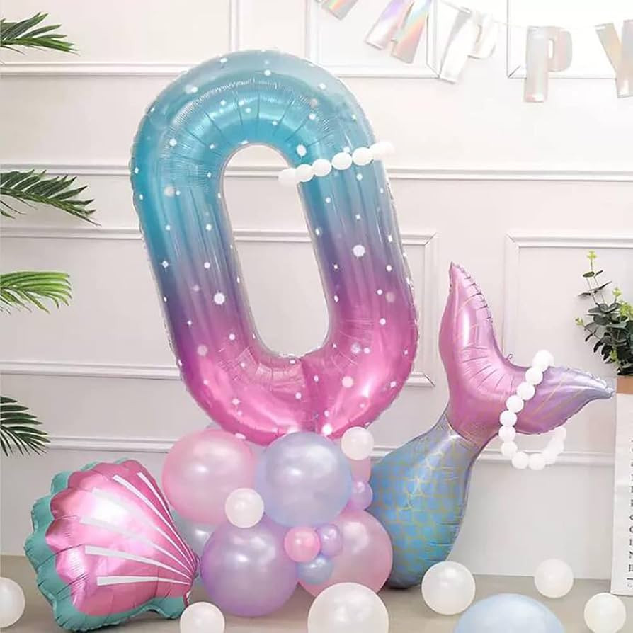 DIY 40 Inch Large Mermaid Number Balloon Bouquet Balloon Sculpture Birthday Number 0-9 for Girls ... | Amazon (US)