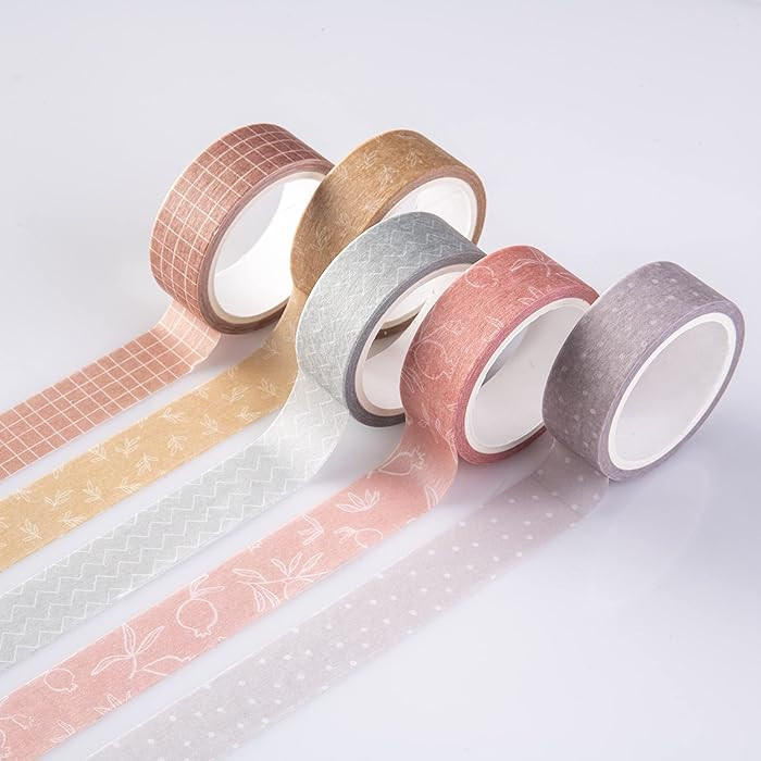 DIVERSEBEE Pastel Washi Tape Set, 5 Rolls Decorative Scrapbook Tape, Cute Craft Tape, Scrapbookin... | Amazon (US)