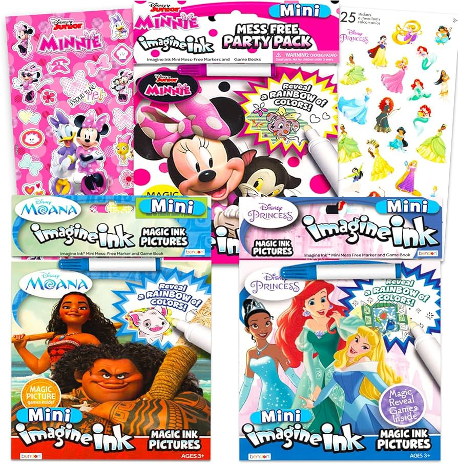 Disney Princess Magic Ink Coloring Book Set - Bundle with 3 Imagine Ink Books for Girls Kids Todd... | Amazon (US)