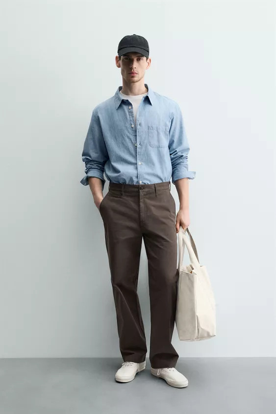 STRAIGHT-LEG CHINO TROUSERS | Zara UK