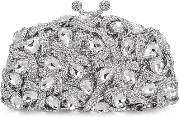 MOSSMON Luxury Crystal Clutch Rhinestones Evening Bag | Amazon (US)