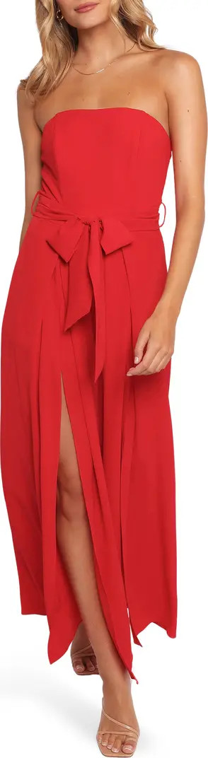 Petal & Pup Chanellie Tie Waist Sleeveless Maxi Jumpsuit | Nordstrom | Nordstrom