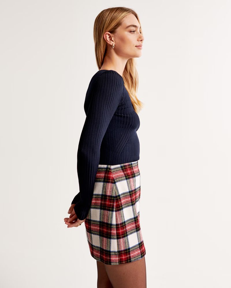 Wool-Blend Mini Skirt | Abercrombie & Fitch (US)