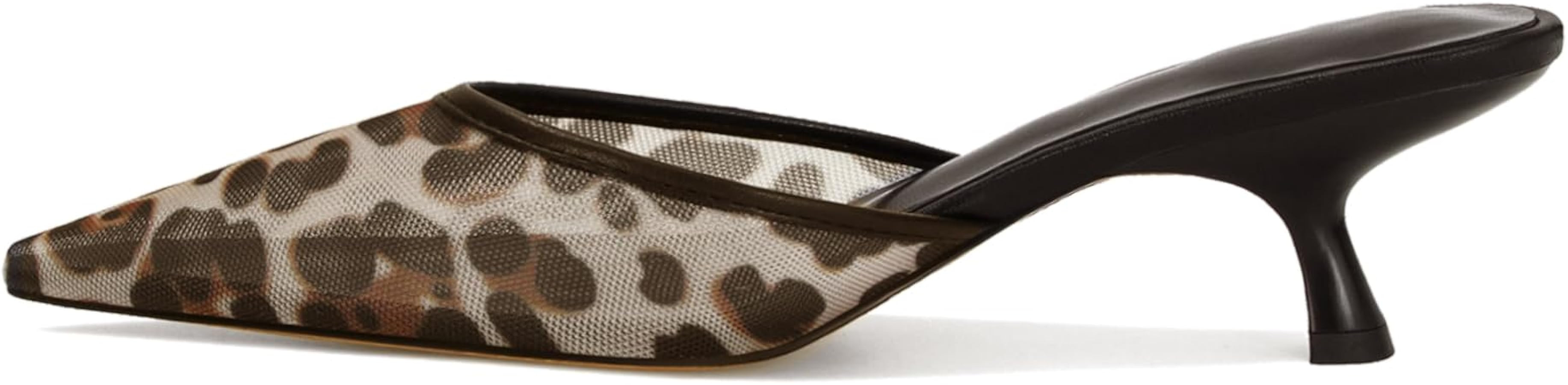 Mesh Kitten Heels Mules for Women Closed Pointed Toe Slip on Backless Stiletto Slingback Low Heel... | Amazon (US)