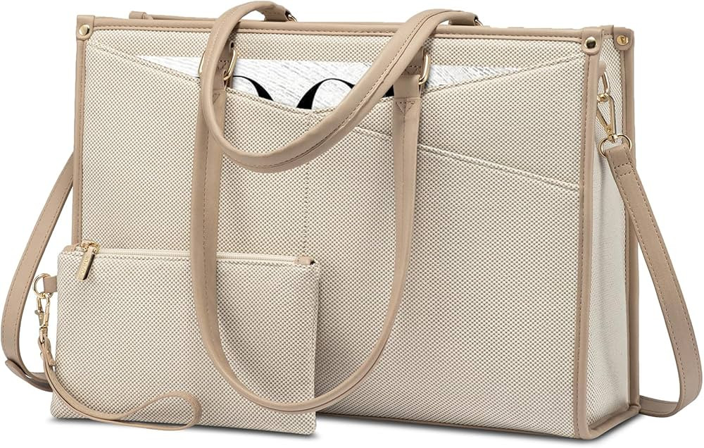 LOVEVOOK Laptop Bag for Women, 15.6 inch Laptop Tote Work Teacher Bags Cancas Computer Shoulder B... | Amazon (US)