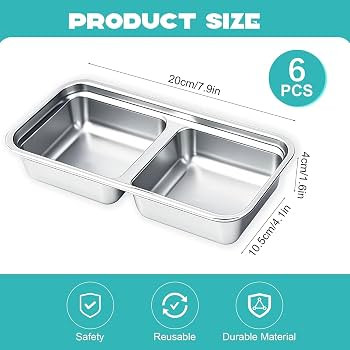 Stainless Steel Snack Containers, 6-Pack Reusable Grab and Go Containers with Lids, Dual Compartm... | Amazon (US)