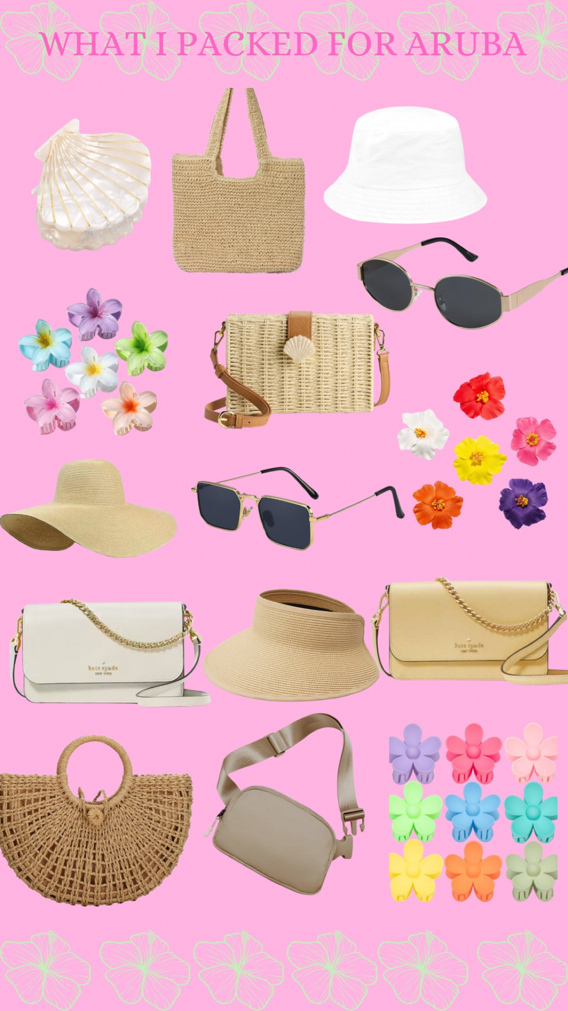 pack with me! 🌸🦩🌺🌴

#travel #travelessentials #whattopack #packwithme #outfit #vacationoutfits #vacation #outfitsforvacation #vacation #traveling #travelingoutfit #outfitinspo #vacationinspo #OOTD #style #outfitoftheday #fashion #fashioninspo #accessories #sunglasses #purses #hairclips #hat #beach 

#LTKStyleTip #LTKMostLoved #LTKTravel