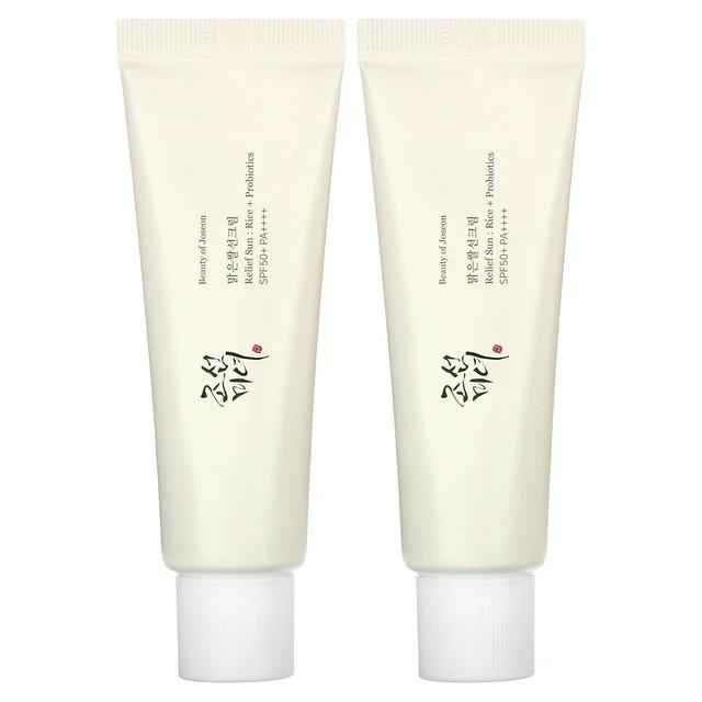 Beauty of Joseon Relief Sun, Rice + Probiotics Facial Sunscreen, SPF 50+ PA++++, 50ml (Pack of 2) | Walmart (US)