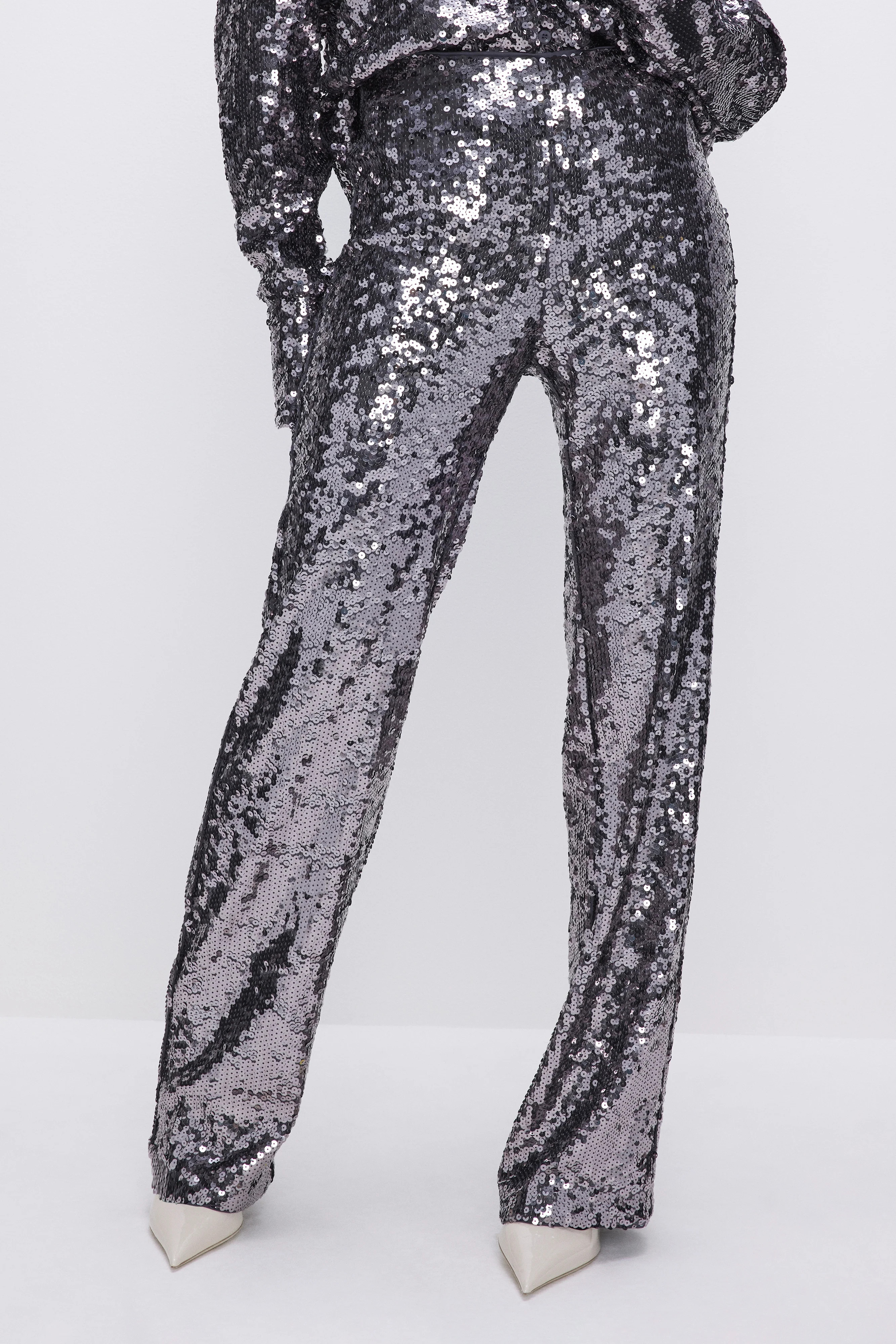 SEQUIN PANTS| GUNMETAL001 - GOOD AMERICAN | Good American
