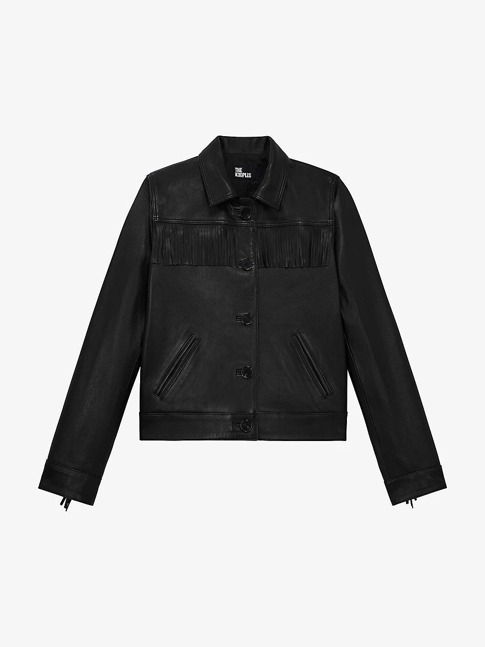 Fringe-trim leather jacket | Selfridges