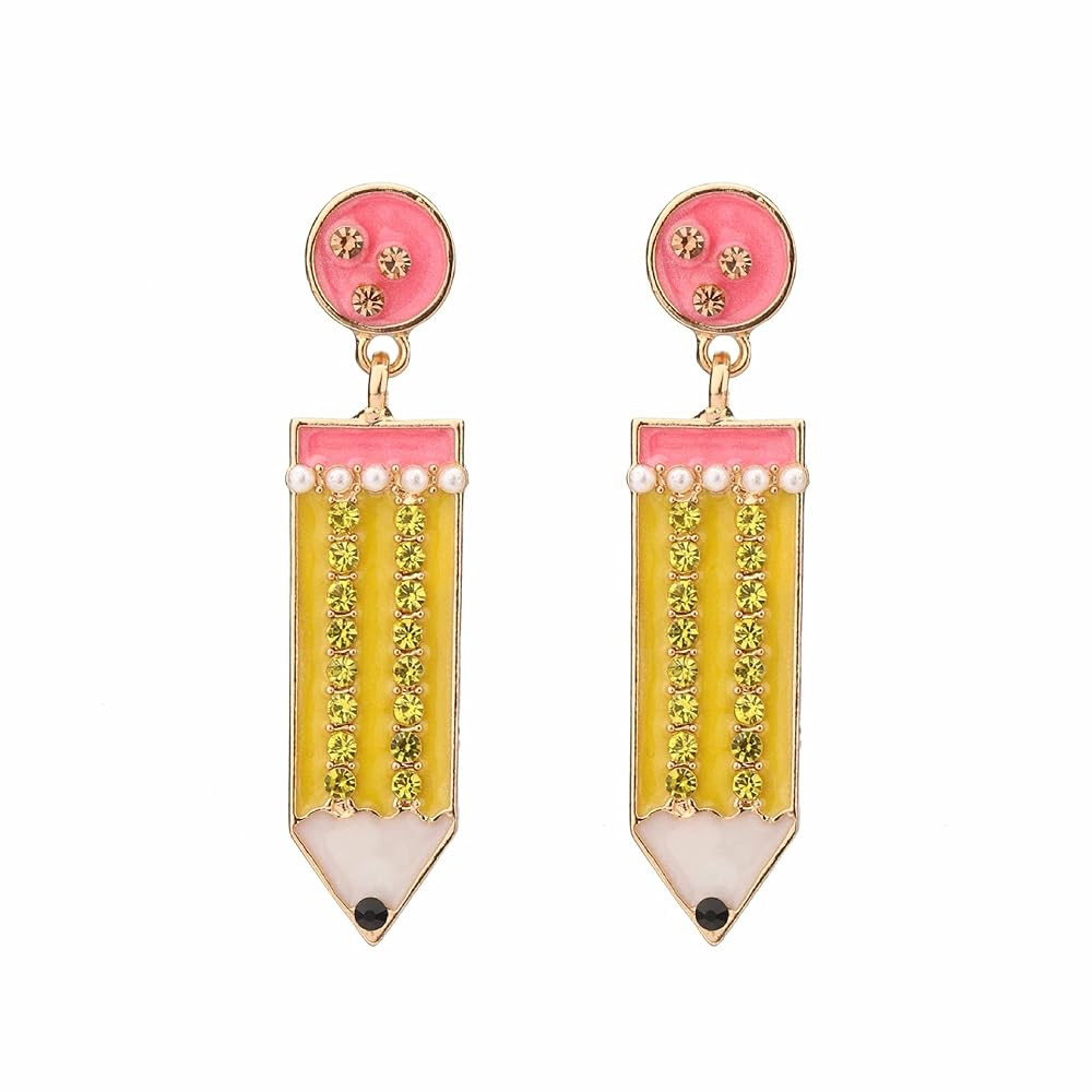 Handmade Champagne Martini Wine Glass Dangle Earrings Pencil Shiny Rhinestones Crystal Pearl Bead... | Amazon (US)