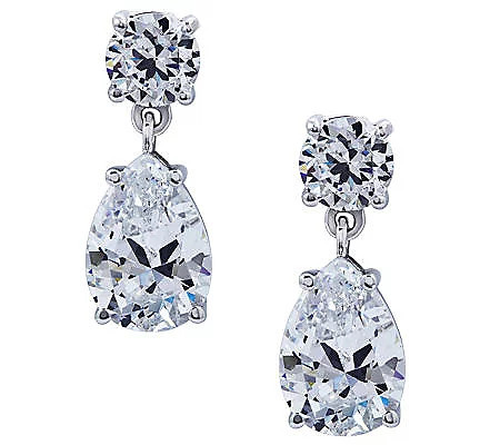 Diamonique Sterling Dangle Earrings | QVC