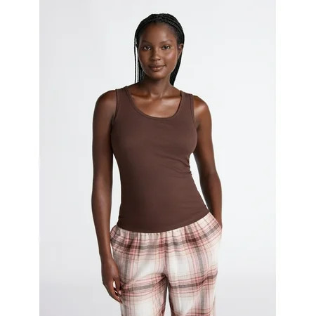 Joyspun Women’s Ribbed Tank with Inner Bra 2-Pack Sizes XS-3X | Walmart (US)