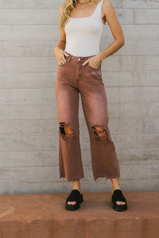 Charlie Distressed Jeans in Mauve - FINAL SALE | Böhme US