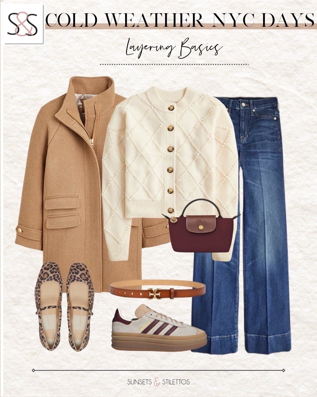 Use code NEWYEAR to save 25% on this top!

cold weather NYC outfit, winter layering basics women, camel winter coat outfit, quilted cardigan outfit, straight leg jeans winter, leopard flats outfit, Adidas samba outfit women, brown leather belt women, small burgundy handbag outfit, city winter walking outfit, neutral winter capsule wardrobe

#LTKSaleAlert #LTKHoliday #LTKWorkwear