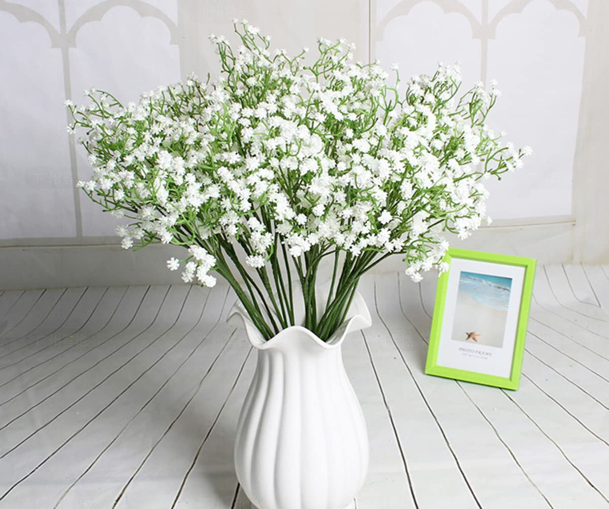 9 Pack Real Touch Artificial Baby's Breath Flowers - 21" Bendable Stems for Wedding Bouquets, Hom... | Amazon (US)