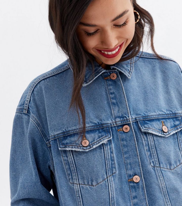 Blue Denim Oversized Jacket
						
						Add to Saved Items
						Remove from Saved Items | New Look (UK)
