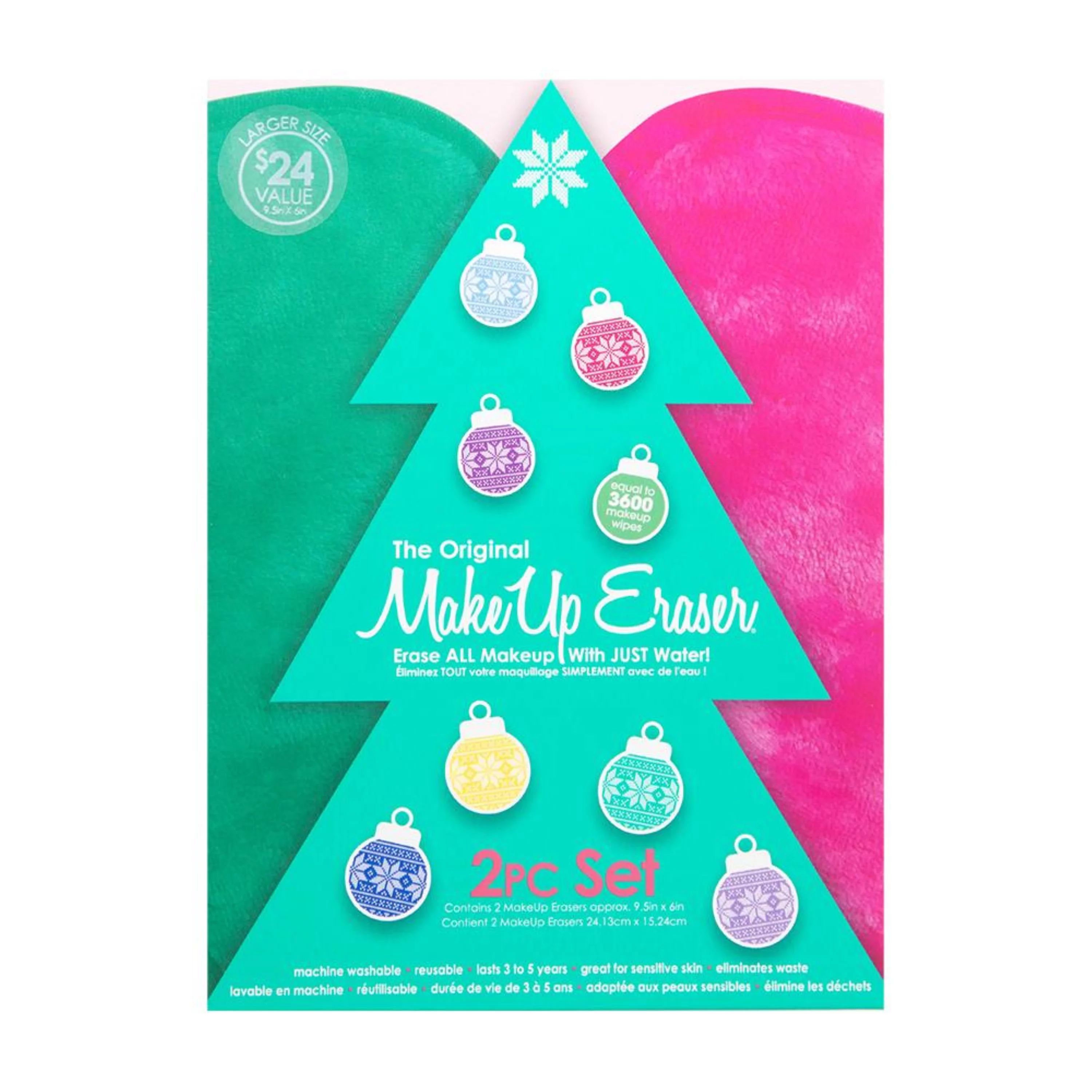 ($24 Value) The Original MakeUp Eraser Holiday Christmas Tree Makeup Removing Cloths, 2 Count - W... | Walmart (US)