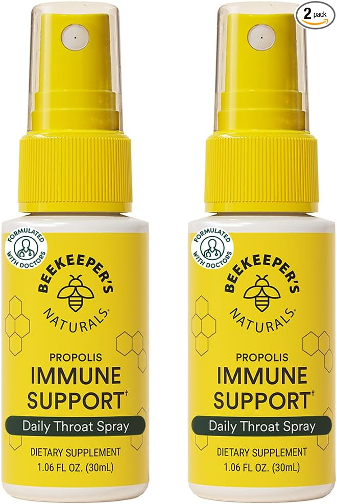Beekeeper's Naturals Propolis Throat Spray, Natural Immune Support & Sore Throat Relief - Antioxi... | Amazon (US)