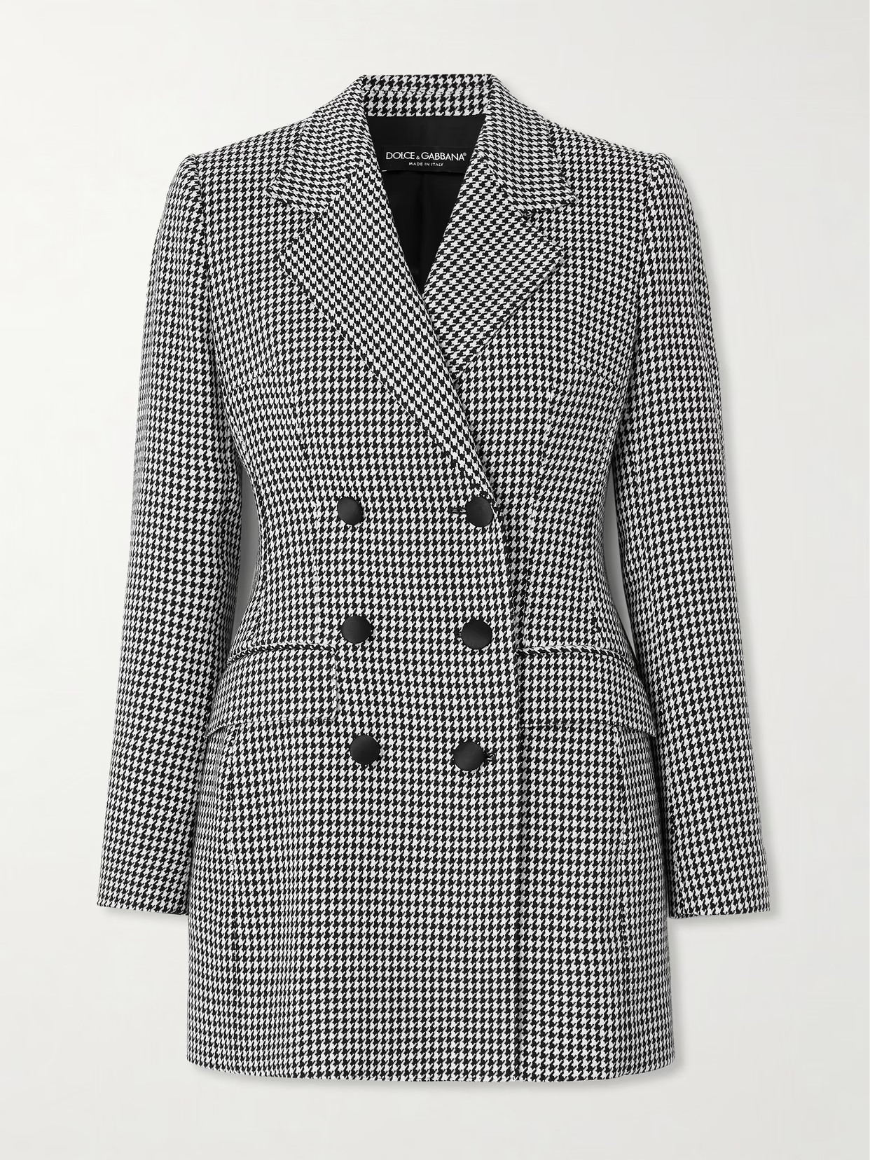 Dolce & Gabbana - Double-breasted Houndstooth Wool-blend Blazer - Gray | NET-A-PORTER (UK & EU)