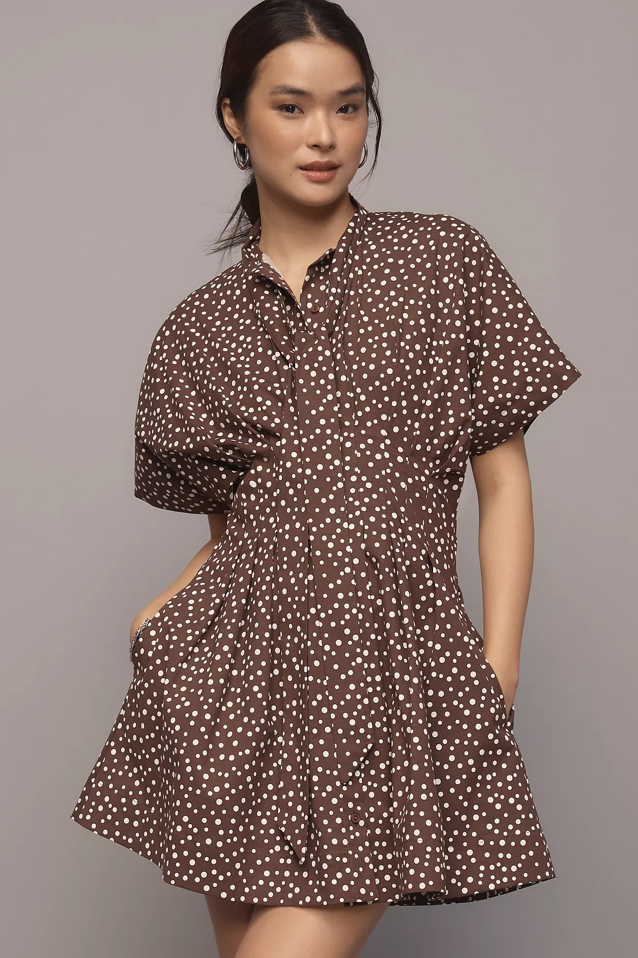 The Tobie Mini Shirt Dress by Exquise: Tie Neck Edition | Anthropologie (US)
