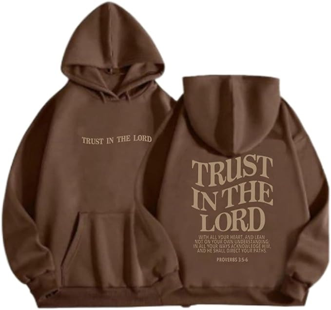 Trust In The Lord Christian Graphic Hoodies Trendy Shape Print Fall Outfit Oversize Fall Winter P... | Amazon (US)